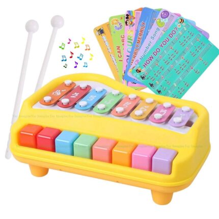 Shopbefikar 2-in-1 Xylophone & Piano: Musical Fun for Kids! (Non-Toxic, No Batteries)
