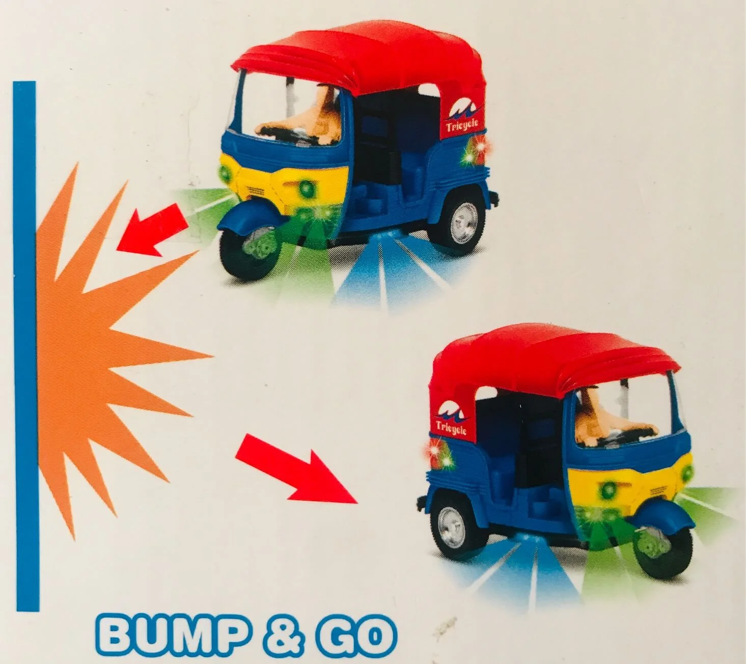 Bump & Go Auto Rikshaw Toy with Light & Sound - Image 2