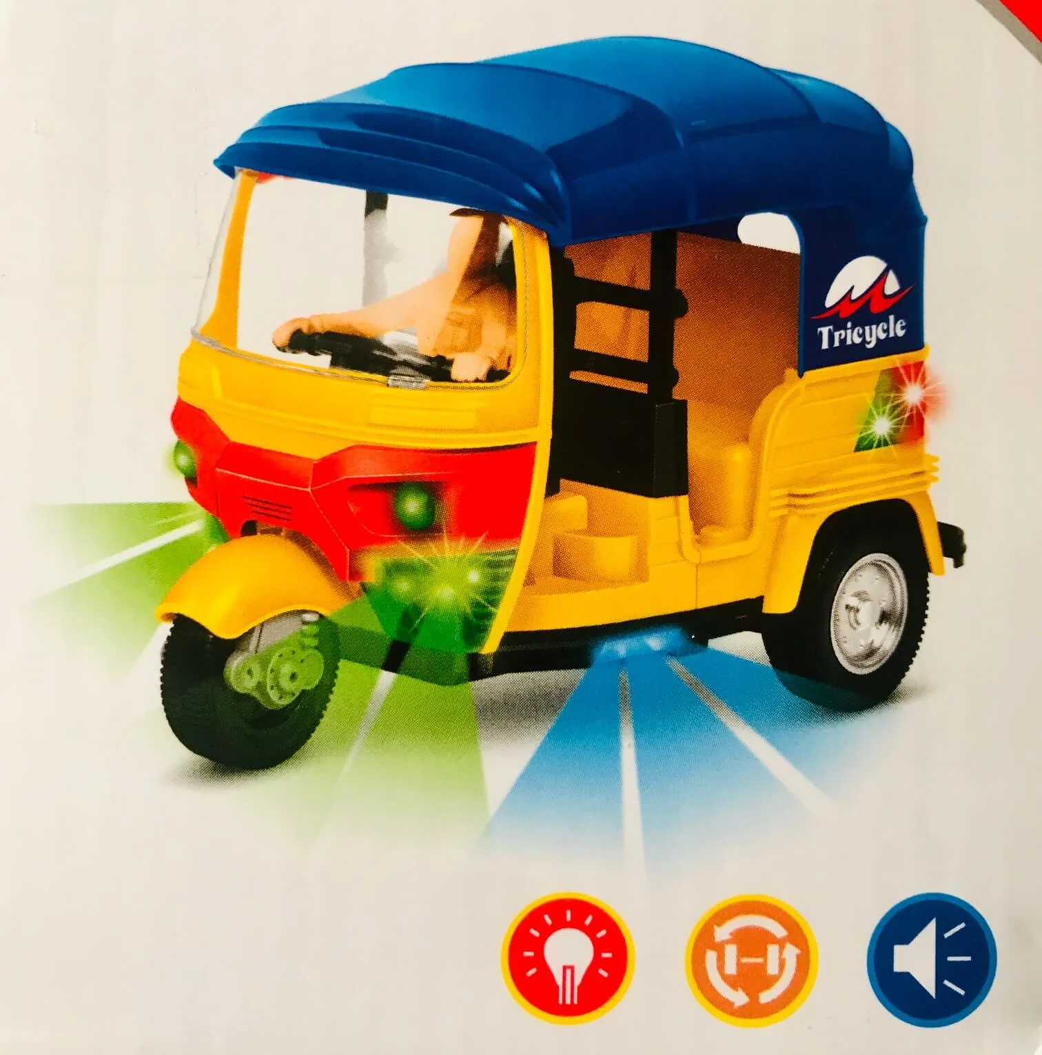 Bump & Go Auto Rikshaw Toy with Light & Sound - Image 3