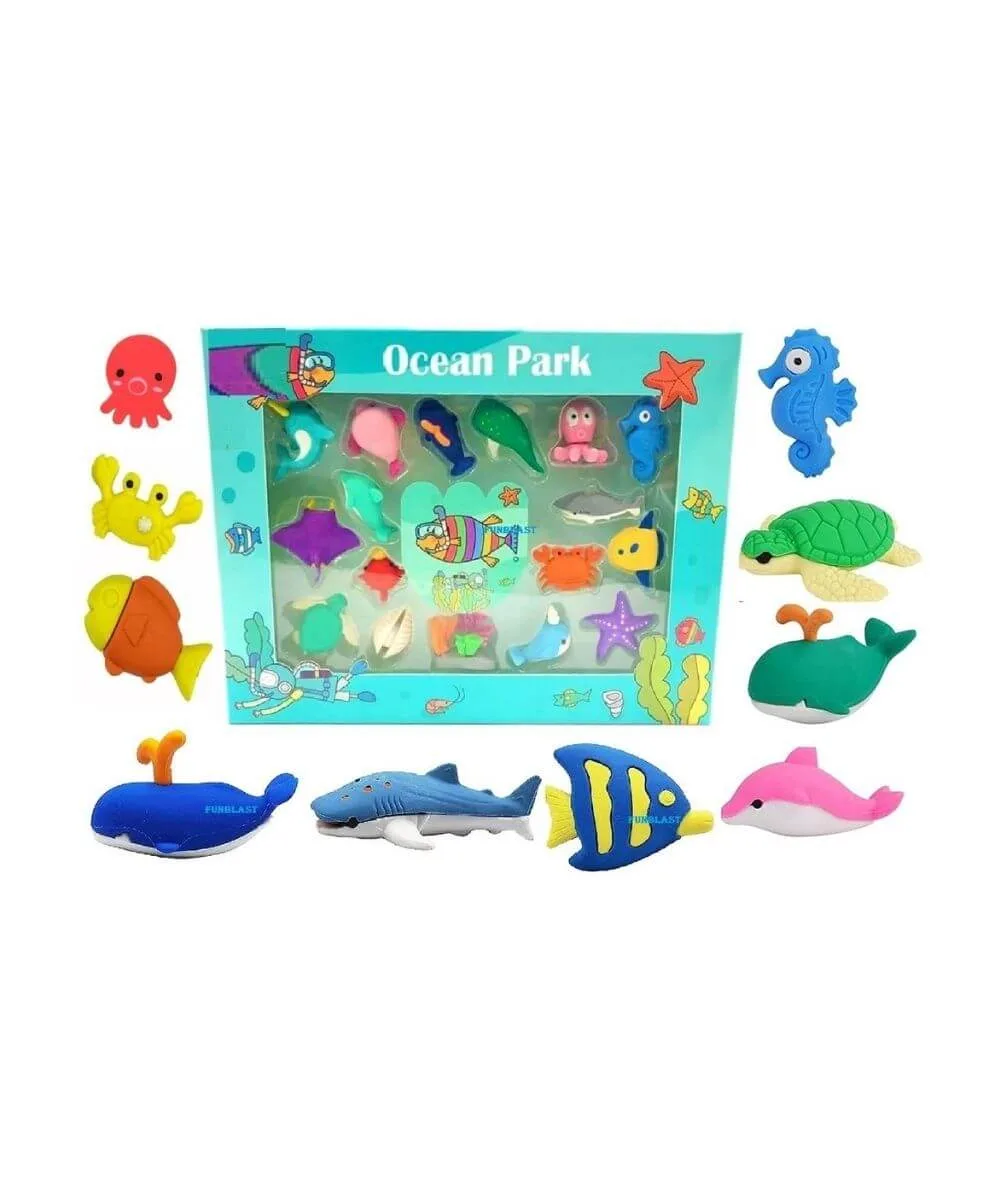 ocean park 17pc eraser set Quirky Ocean Park Erasers - Image 1