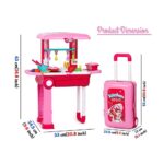 Portable Trolley Big Cooking Kitchen Set with Light and Sound