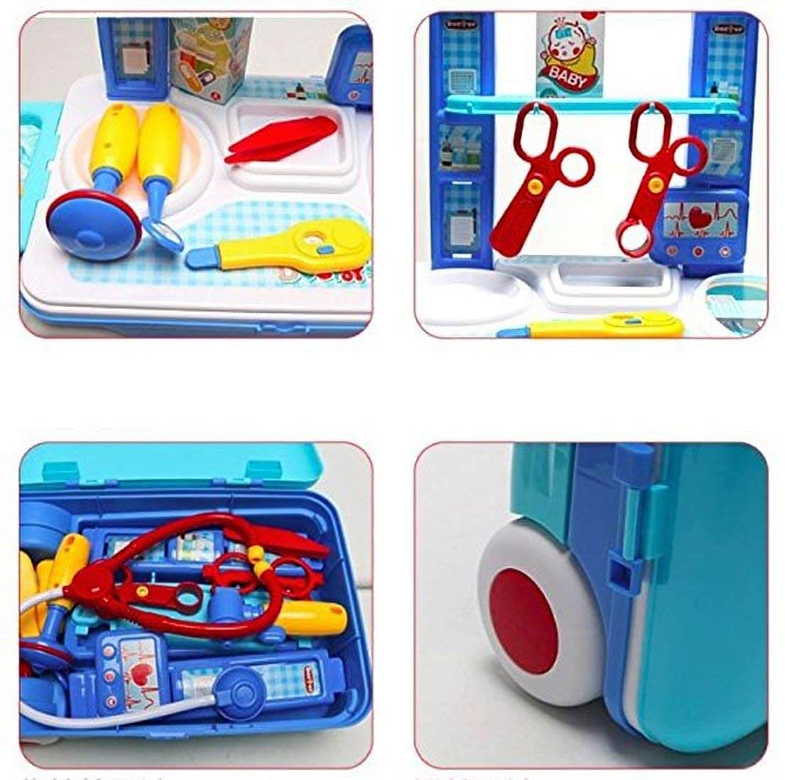 Medical Doctor Kid Role Play Pretend Toy Nurse Carry Box Truck Kit Case Set 