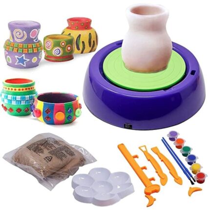 Shopbefikar Pottery Wheel: Spin, Mold & Paint Your Own Clay Pots! (Kids Craft Toy)