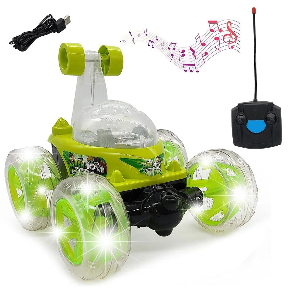 Shopbefikar Remote Control Stunt Car 360 Spins Lights Sounds