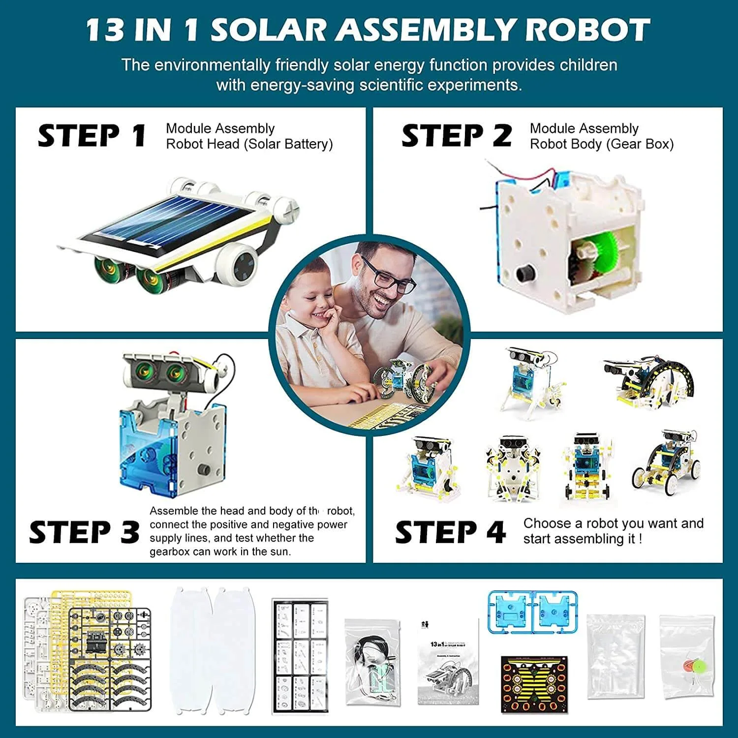 13-in-1 Solar Educational Robot Kit - Build, Learn, Play! - Image 6