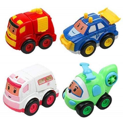 Unbreakable Friction Powered Emergency Vehicles Play Set (4 pcs)