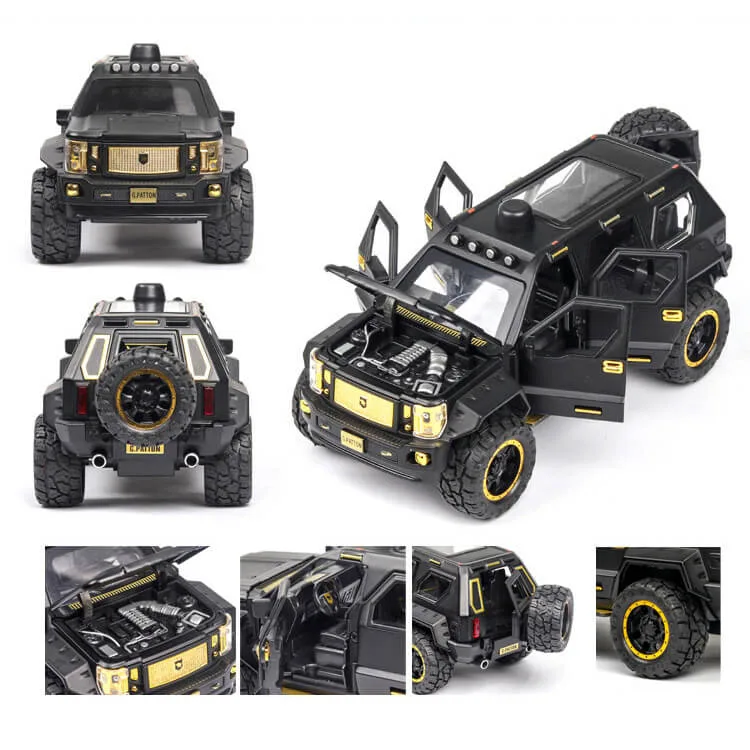 1:24 Scale Die-Cast G-Patton Big Daddy Pull Back SUV with Blinking Lights - Image 3