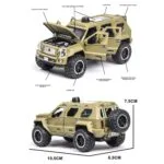 1:24 Scale Die-Cast G-Patton Big Daddy Pull Back SUV with Blinking Lights - Image 7