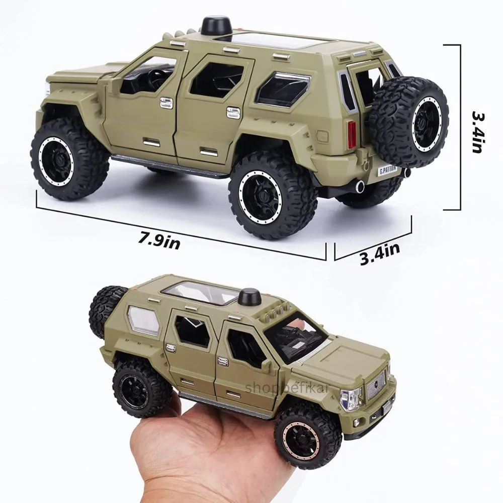 1:24 Scale Die-Cast G-Patton Big Daddy Pull Back SUV with Blinking Lights - Image 6