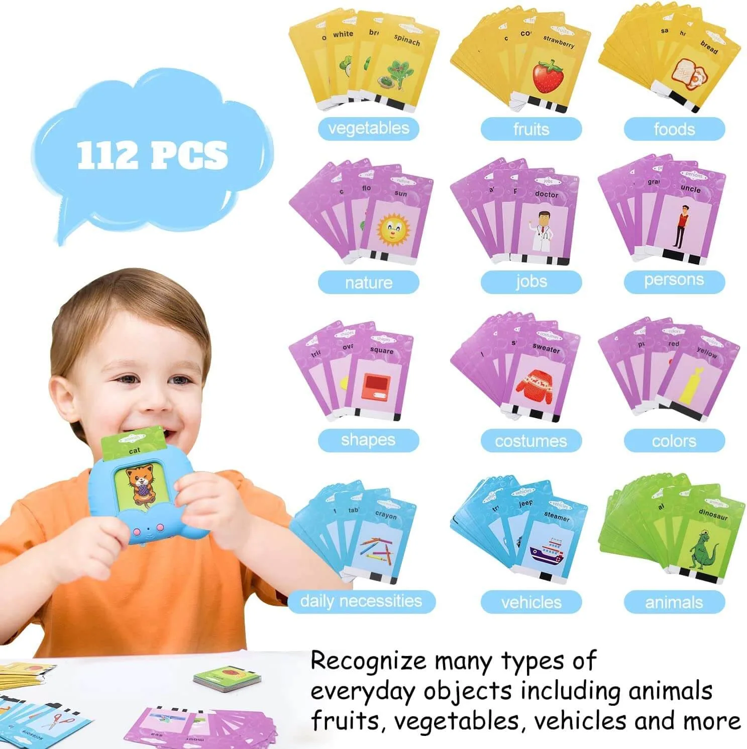 Talking Flash Cards: Learn 224 Words with Interactive Audio & Pictures! (Ages 2-6) - Image 4