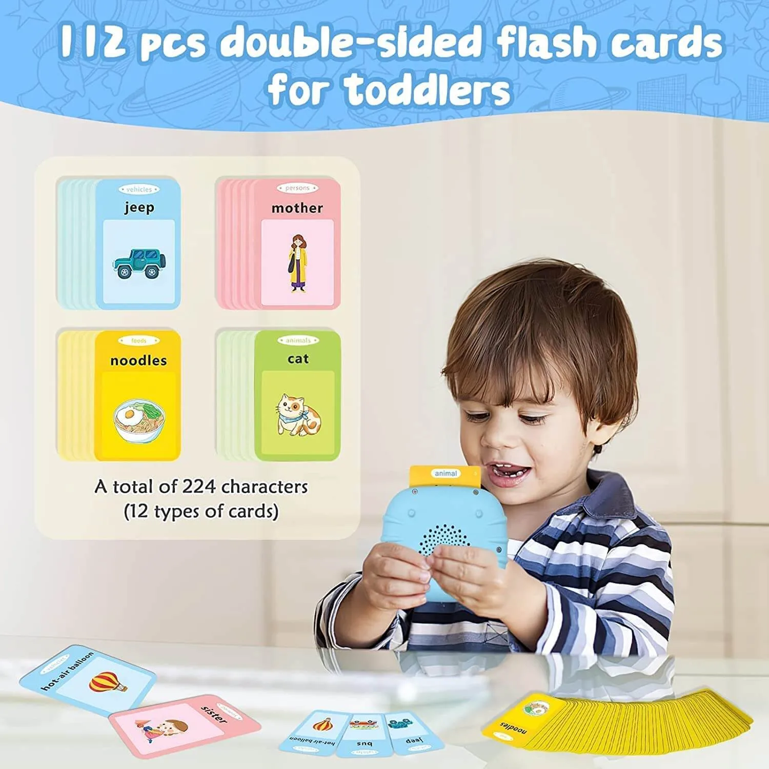 Talking Flash Cards: Learn 224 Words with Interactive Audio & Pictures! (Ages 2-6) - Image 7