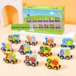 Magnetic Wooden Number Train Set for Kids | Montessori Animal Dinosaur Learning Toy - Image 4