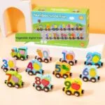Magnetic Wooden Number Train Set for Kids | Montessori Animal Dinosaur Learning Toy - Image 4