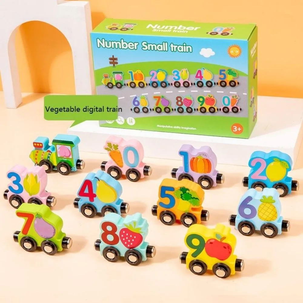Magnetic Wooden Number Train Set for Kids | Montessori Animal Dinosaur Learning Toy - Image 4