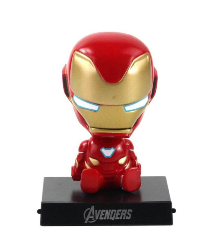 iron man action figure bobblehead with mobile holder