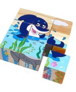 Aquatic animal 3D Jigsaw Puzzle Wooden Cube Blocks 6