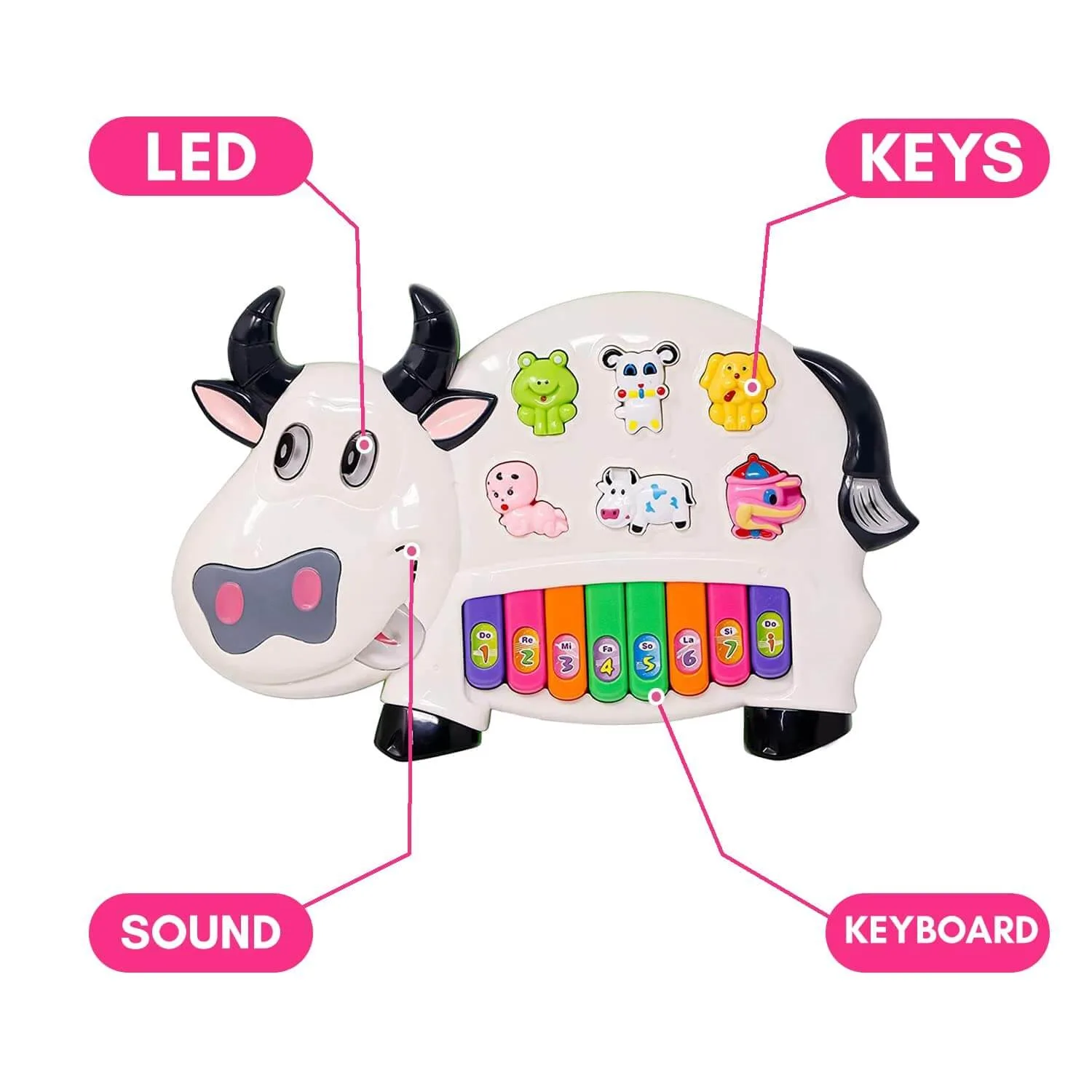 Baby Cow Musical Piano with Animal Sounds - Image 3