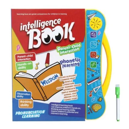 Key Features: E-book forchildren Helps Learn About Numbers, Alphabets, Animals, Vehicles, Shapes,Relationship, Musical Instruments And Colors Test thelearning using the Question button to solidify concepts learnt Helps kid toget a better learning of visual sense, sense of touching, sense of hearing,exploitation of the whole brain and imagination The toddler can listen to5 music songs while reading this book It can develop kidsImagination, Vision, Self-Learning skill, also increase the relationship Specifications: Brand - Yamama Type - E-Book Manufacturer Recommended Age - 3 Year+ Material - Plastic Battery Information - 3 AA (Not Included) Product Dimension - L 23 x B 2 x H 25.5 cm Product Description: Yamama Intelligence Book for children helps in making learning easy andfun for kids. The right part of the book contains all the learning contentwhich includes A- Z Alphabets, 0-10 counting, fruit names, animal world, trafficvehicles, character names, literature, 15 great stories and classic songs. Alllearning pages have a starting circle. Please click it before listening to thecontents of that page otherwise it will repeat the contents of previous page.Switch the book on/off by clicking the switch button on the pages.