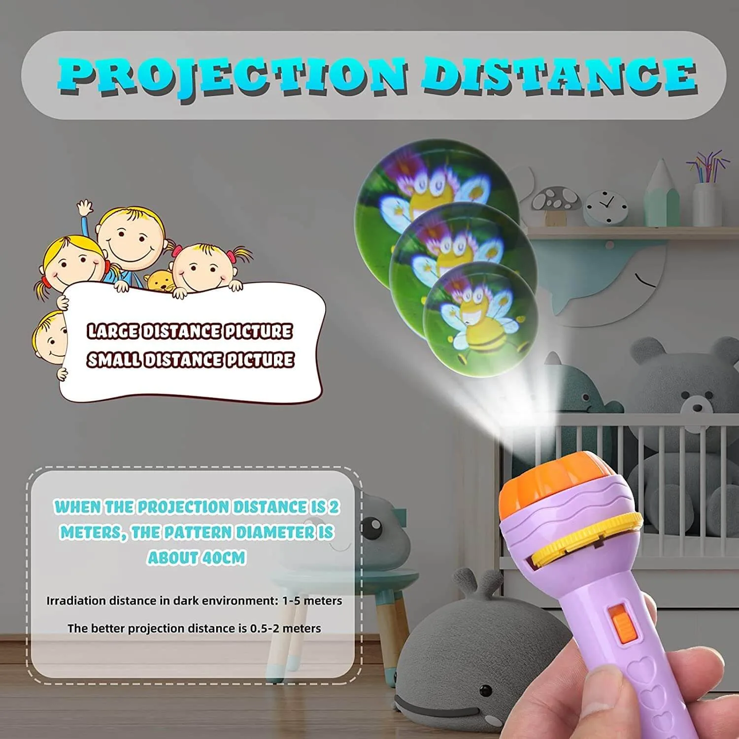 Kids Projection Torch Toy | Educational Flashlight with 48 Images | Animals, Fruits, Vehicles Slides | Learning Toy | 3+ Years - Image 3