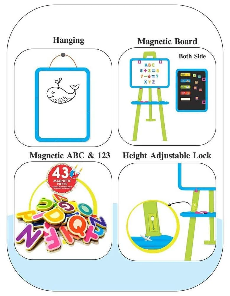 Magnetic Writing Easel Board for Kids: 8 Activities in One - Image 8