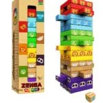 Classic Animal Blocks Jenga | Wooden Stacking Tower | Colorful Educational Game | Age 3+