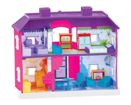 Shopbefikar Toyzone Dollhouse (24 pcs) for Girls | Furniture Included | Pretend Play Fun