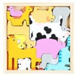 wooden puzzle blocks farm animals
