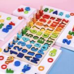 5 in 1 Montessori Educational Wooden log board
