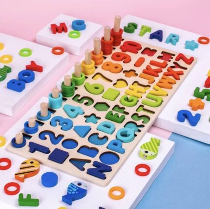 wooden montessori educational activoty board for kids