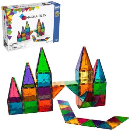 Magna-Tiles Clear Colors 100pc Set | Spark Creativity & Learning (Shopbefikar)