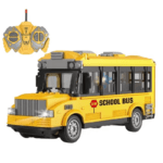 yellow color school bus toy with remote control for kids