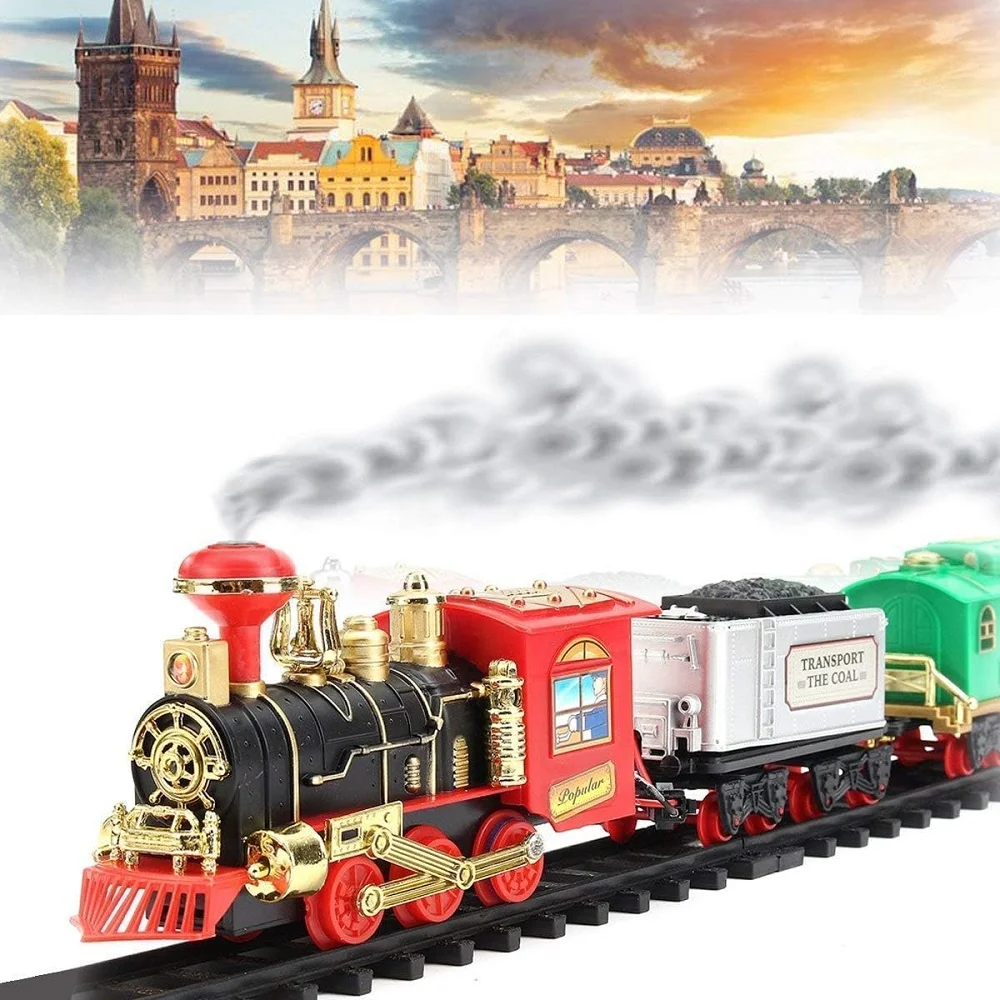 Choo Choo Classical Train Toy Set Real Smoke Light and Sound Shopbefikar