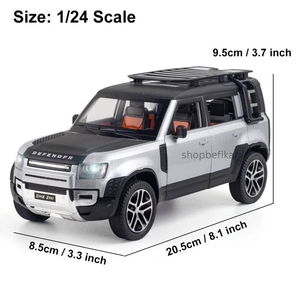 defender 124 Scale (1) 1:24 Diecast Land Rover Defender Toy Car - Sound, Light, & Pull-Back Action - Image 3