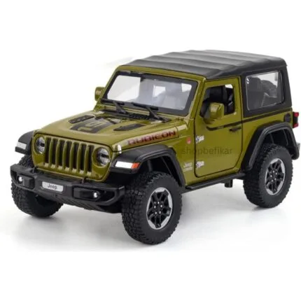 Shopbefikar Diecast Model Car 1:24 Scale Jeep Rubicon – Open Doors, Light & Sound green colour