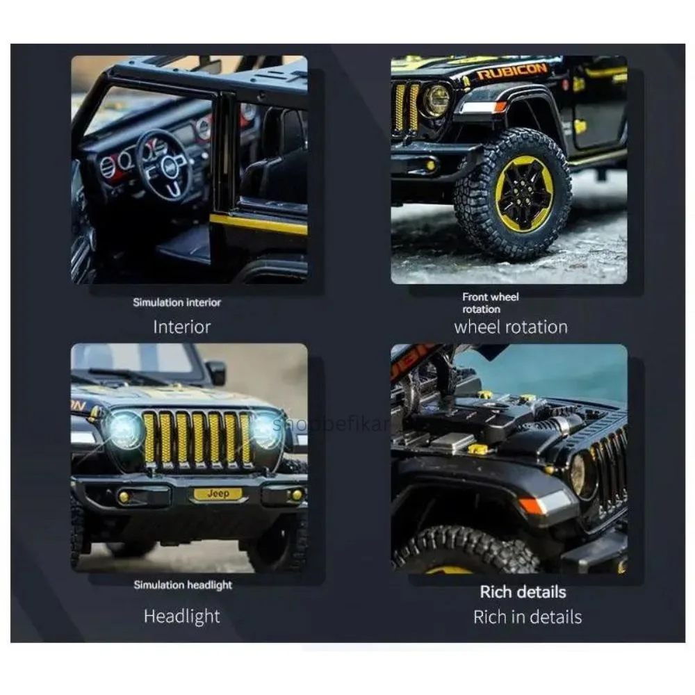 Diecast Model Car 1:24 Scale Jeep Rubicon – Open Doors, Light & Sound - Image 9