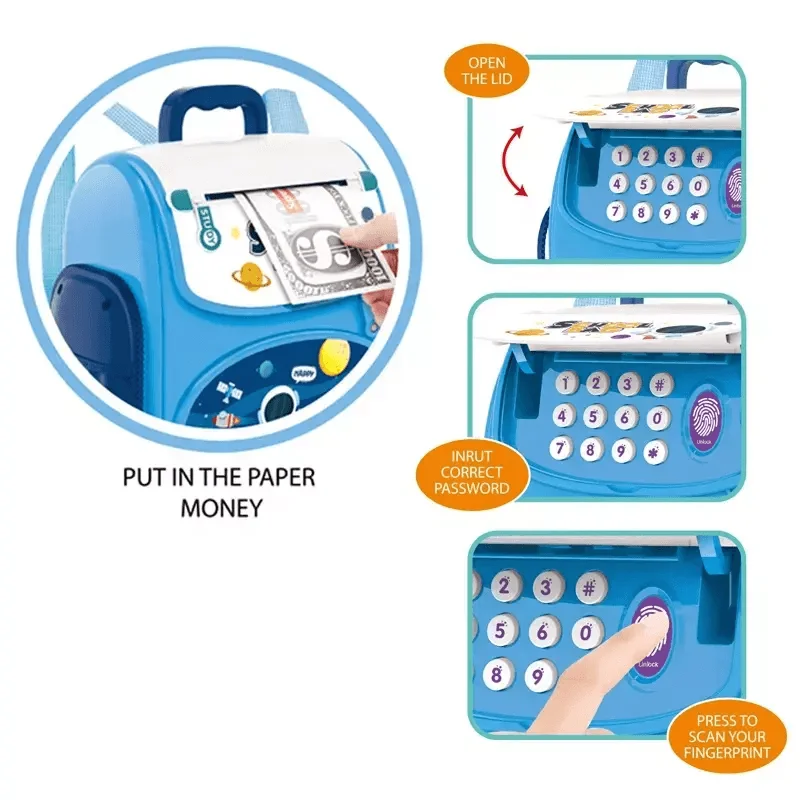 shopbefikar ATM Piggy Bank: School Bag Shaped Money Saving Adventure