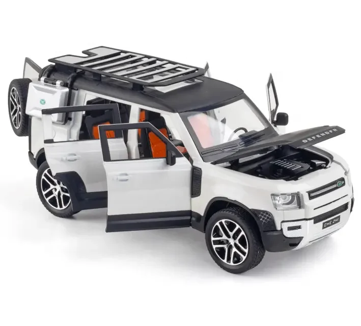 land rover defender die-cast toy car1-min 1:24 Diecast Land Rover Defender Toy Car - Sound, Light, & Pull-Back Action - Image 8