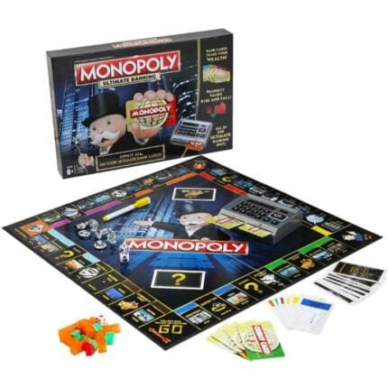 monopoly board game with electric card swipe machine