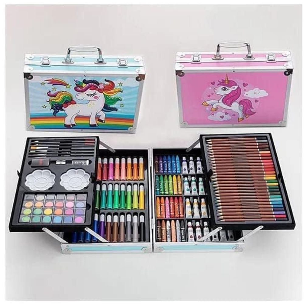 145pc Artists Aluminium Art Case Colouring Pencils Painting Set Childrens/ Adults