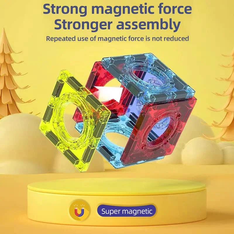 120 Pcs 3D Magnetic Construction Light Blocks Track with Ferris Wheel | Marble Run STEM Toy | Age 3+ - Image 9