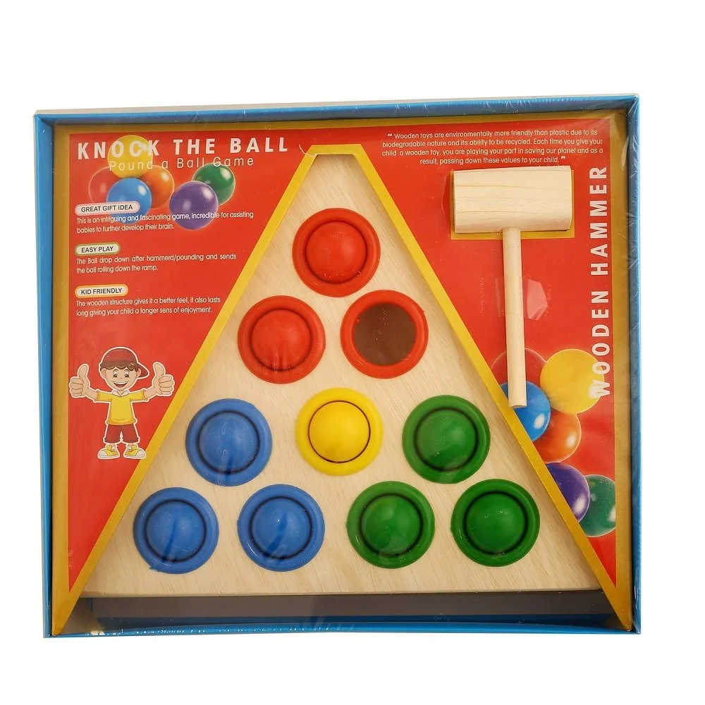 Triangle Wooden Knock The Ball Game - Image 2