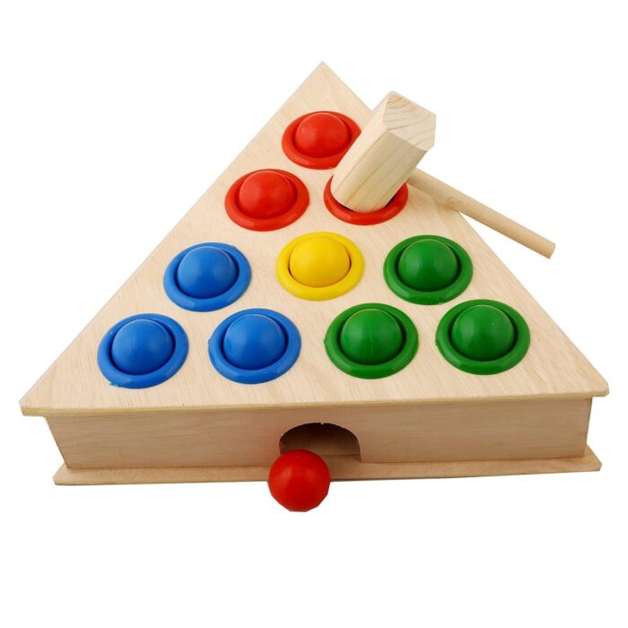 knock the ball wooden toy for kids motor skill development