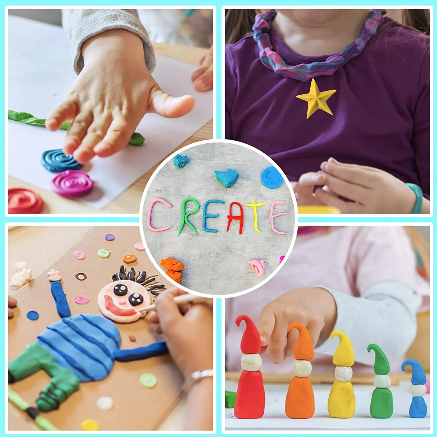 Air Dry Foam Clay (12 Pcs) - Fun, Colorful & Easy-Dry Clay for Kids! - Image 3