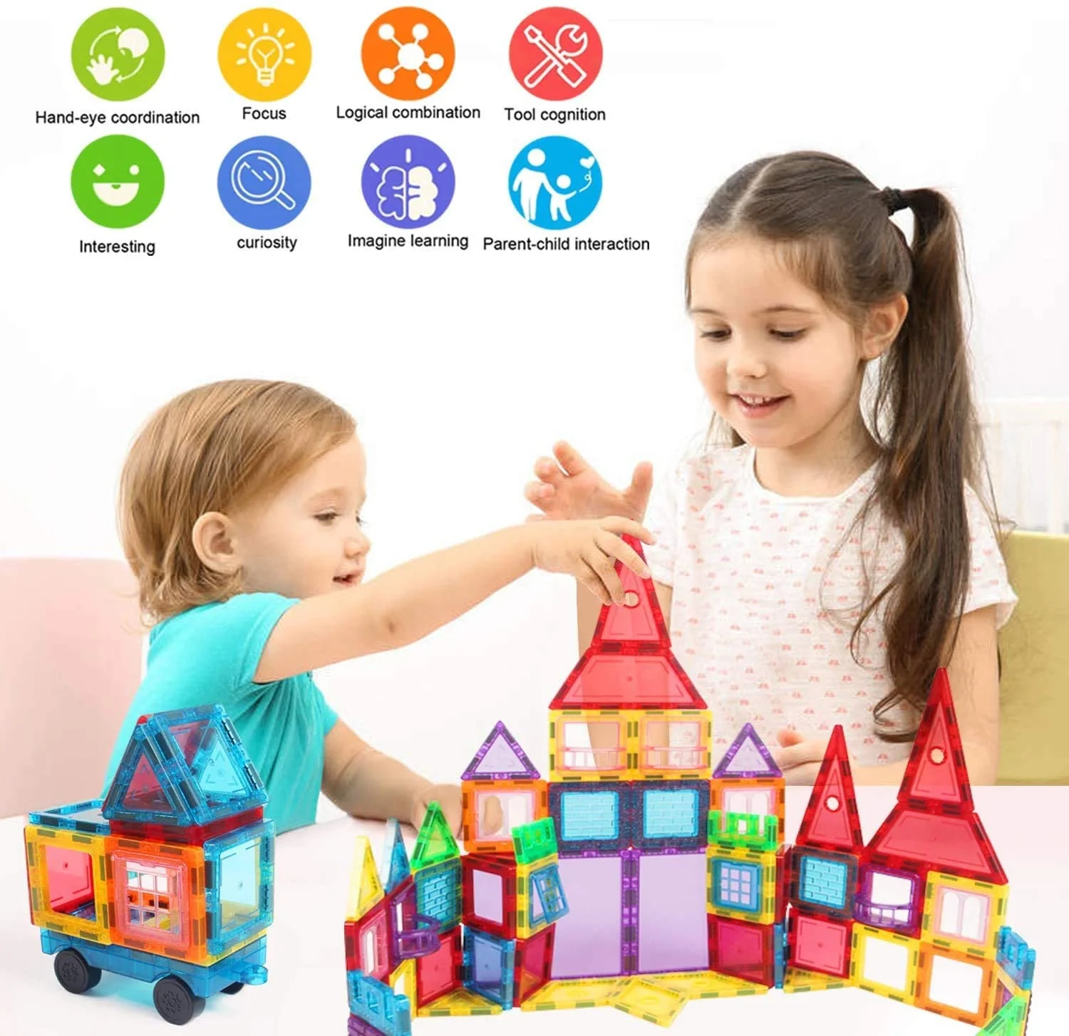 106 Pieces Magnetic Tile Building Blocks - Image 6