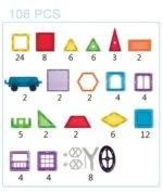 106 Pieces Magnetic Tile Building Blocks - Image 5