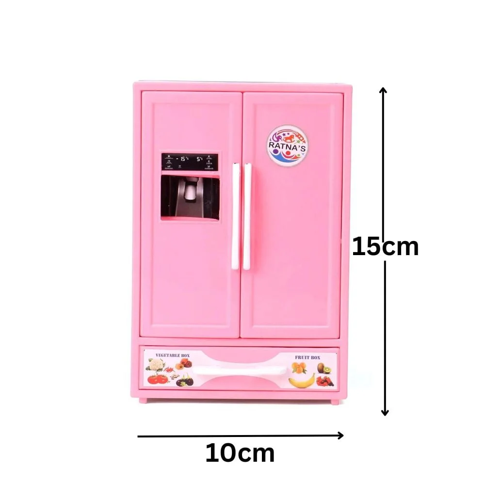 ShopBefikar Plastic Toy Refrigerator Role Play Set – Mini Kitchen Appliance Toy with Accessories - Image 6