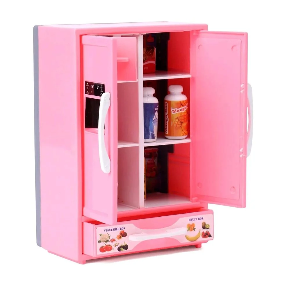 ShopBefikar Plastic Toy Refrigerator Role Play Set – Mini Kitchen Appliance Toy with Accessories - Image 7