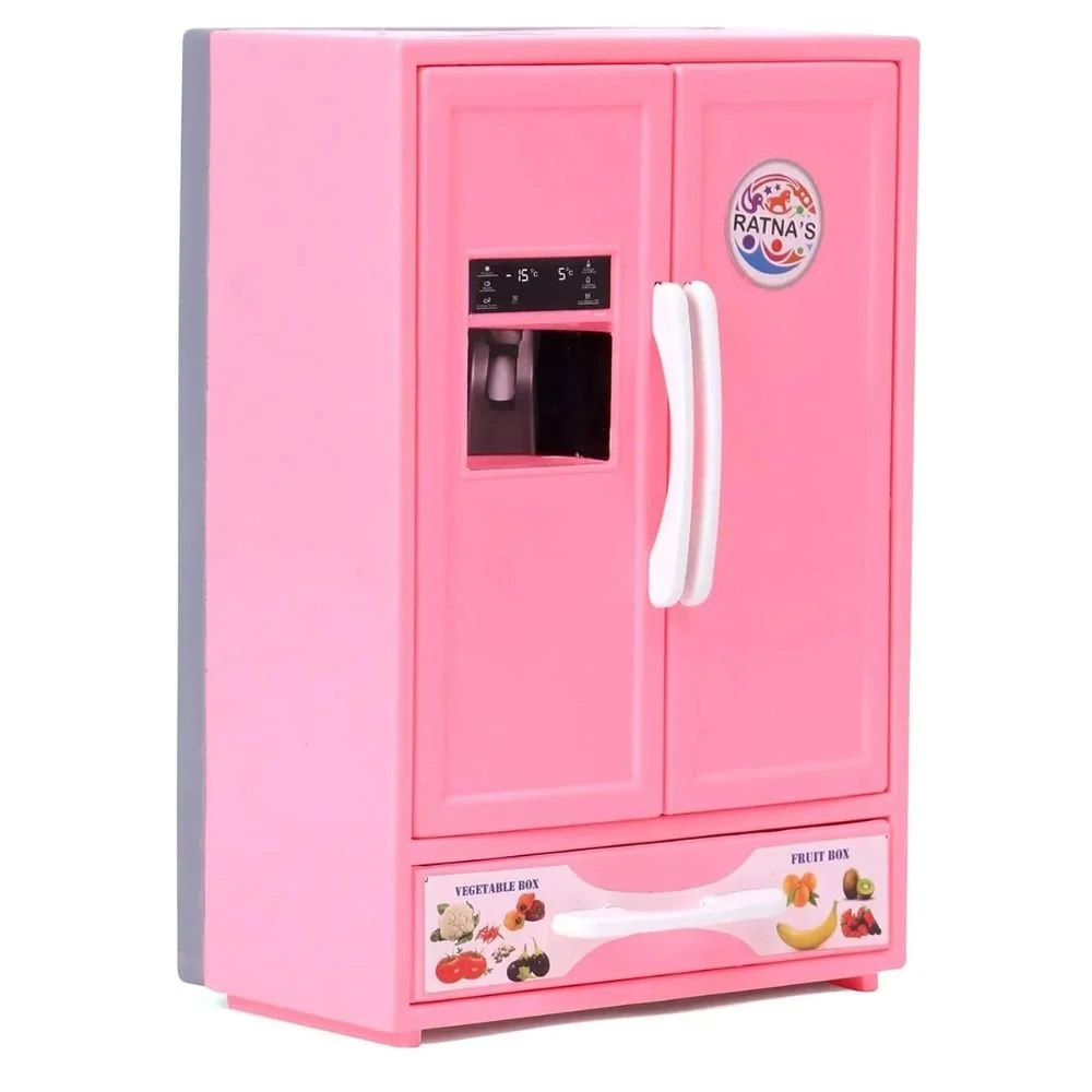 ShopBefikar Plastic Toy Refrigerator Role Play Set – Mini Kitchen Appliance Toy with Accessories - Image 8