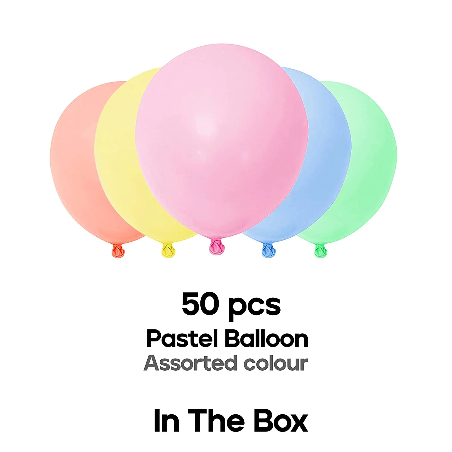 Multicolor Pastel Balloons Pack of 50 - Image 2