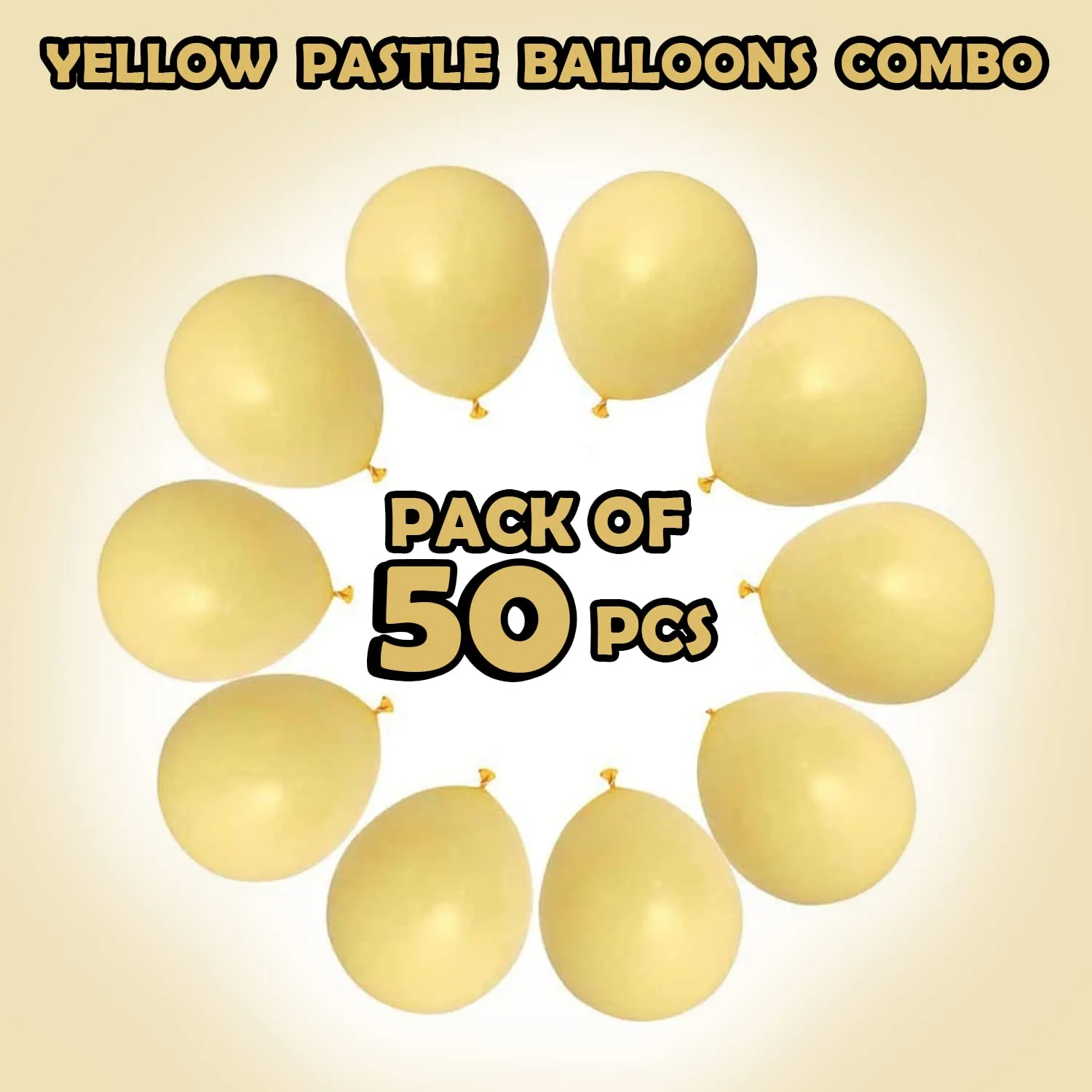 Yellow Pastel Balloons Pack of 50 - Image 2